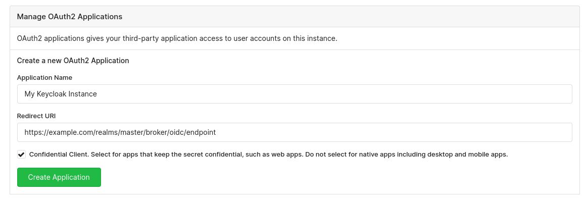 Screenshot of Manage OAuth2 Applications
section in Application settings on Codeberg.